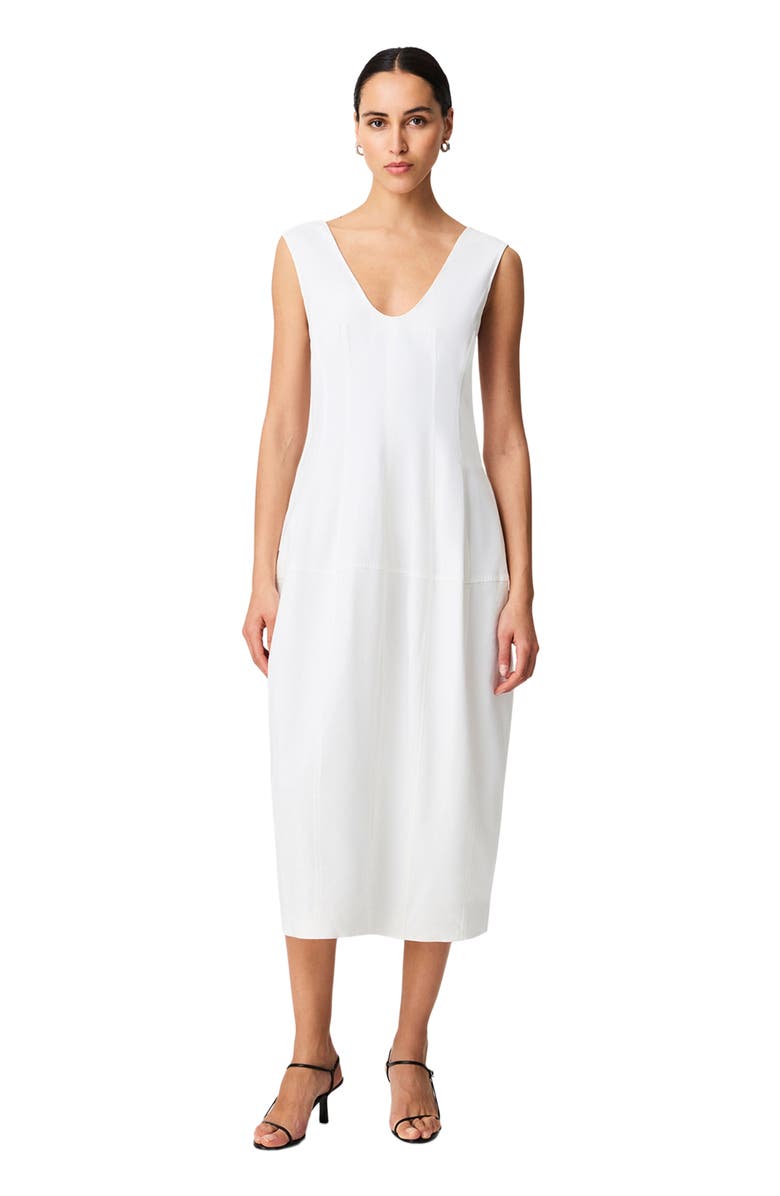 Another Tomorrow Seamed Dress, Main, color, Off White
