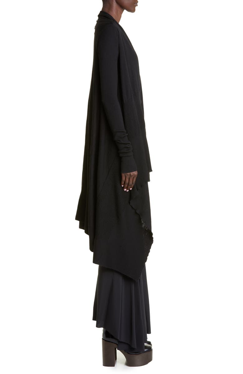 Rick Owens Women's Hiked Draped Asymmetric Jersey T-Shirt, Alternate, color, 