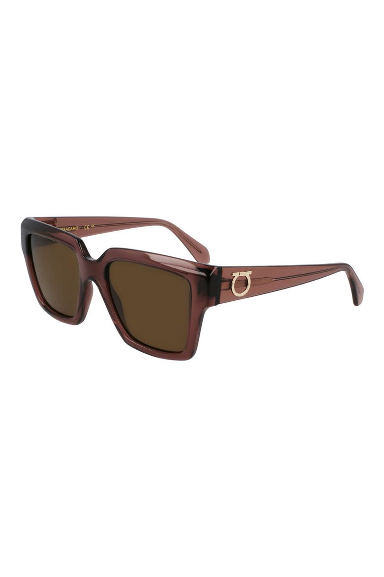 Gancini 54mm Rectangular Sunglasses, Alternate, color, TRANSPAREN MAUVE