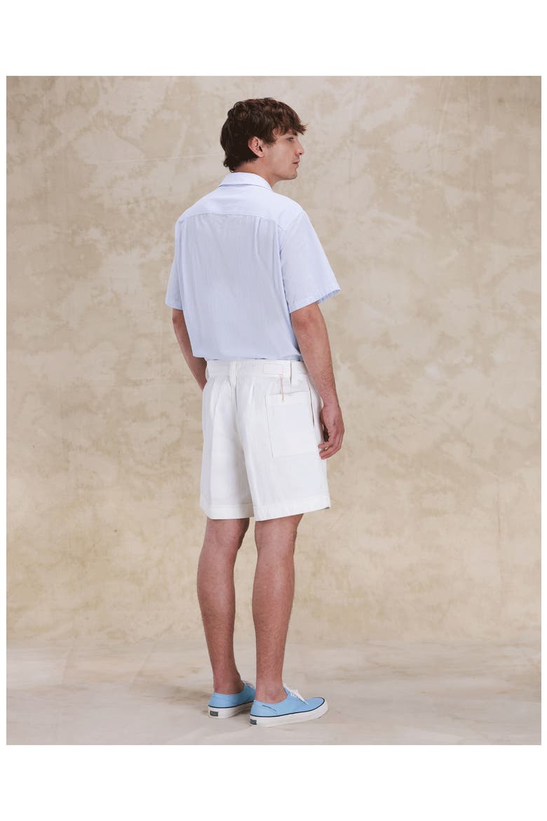 Bedford Herringbone Cotton Bermuda, Alternate, color, WHITE