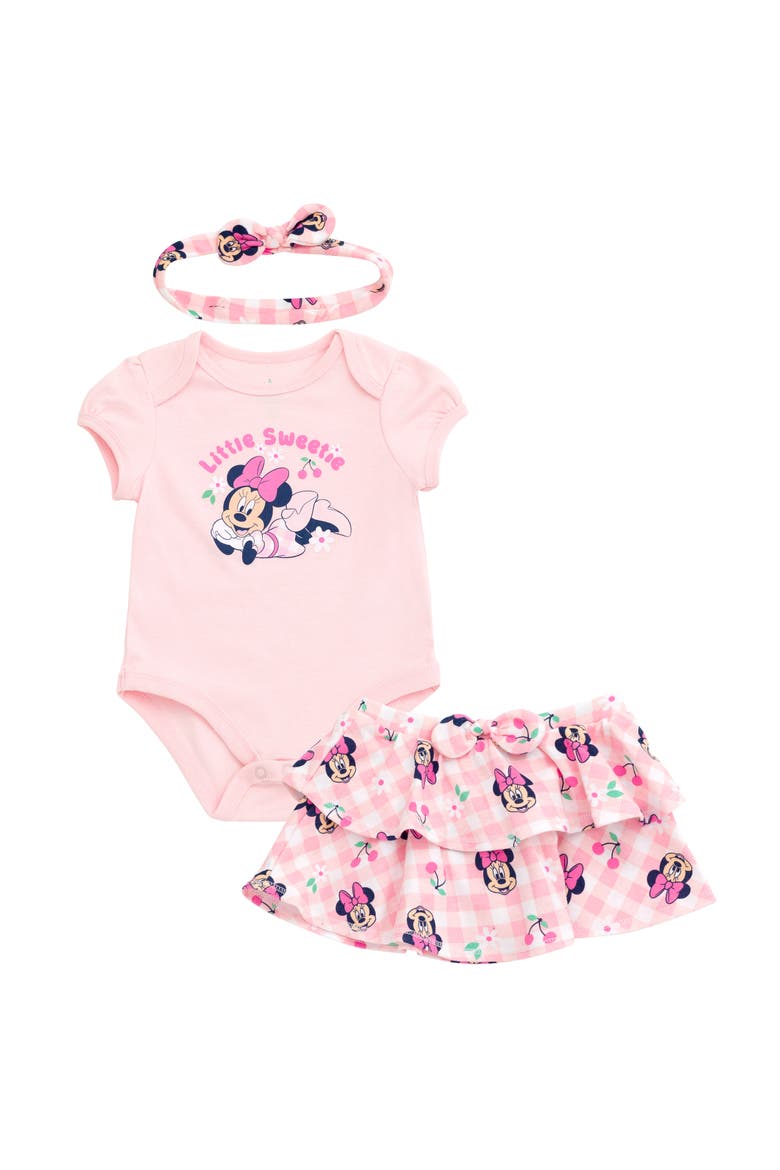 Minnie Mouse Bodysuit and Skirt Set, Main, color, Minnie Pink Gingham