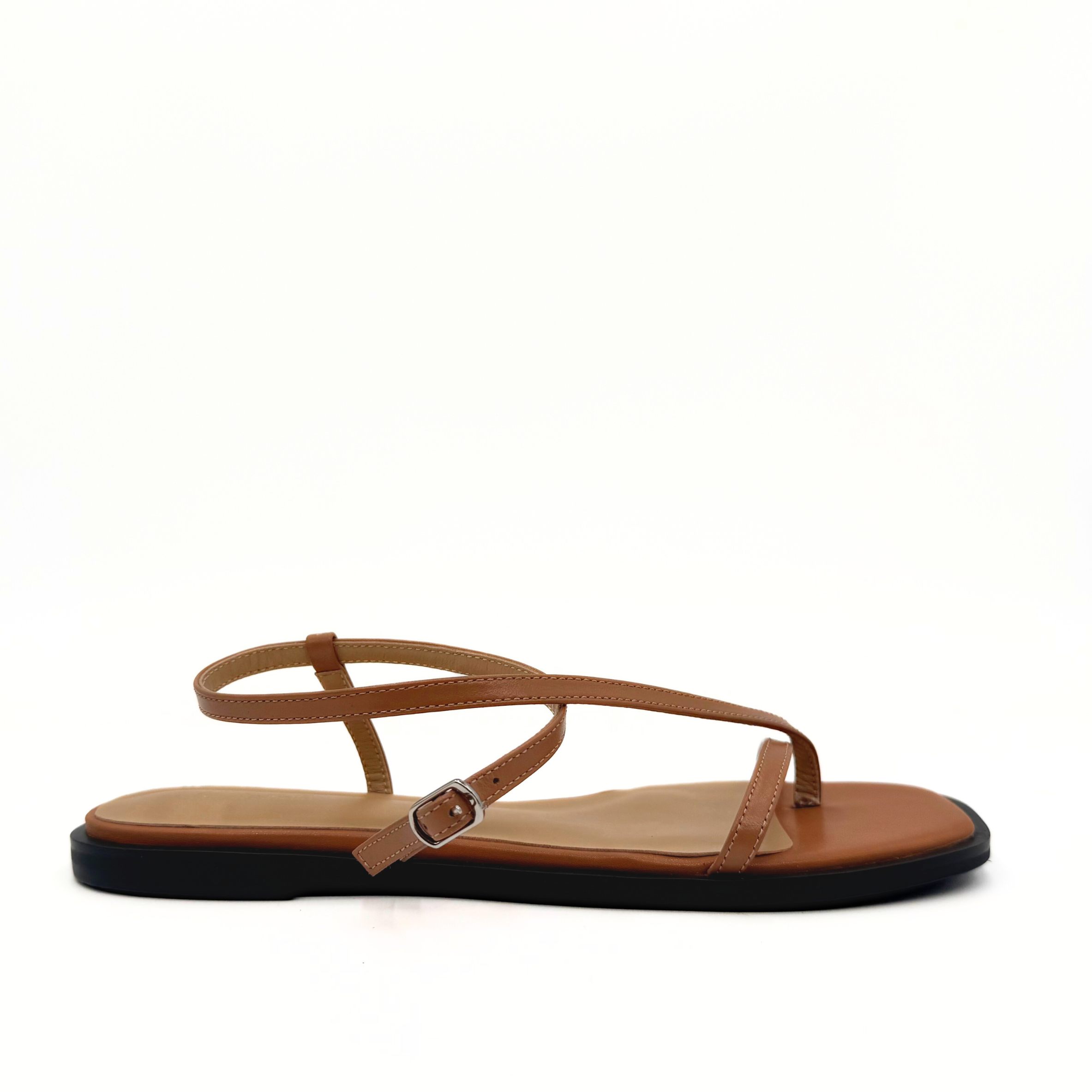 Amie Rafa Maxy Asymmetric T-Strap Sandal, Main, color, Tan