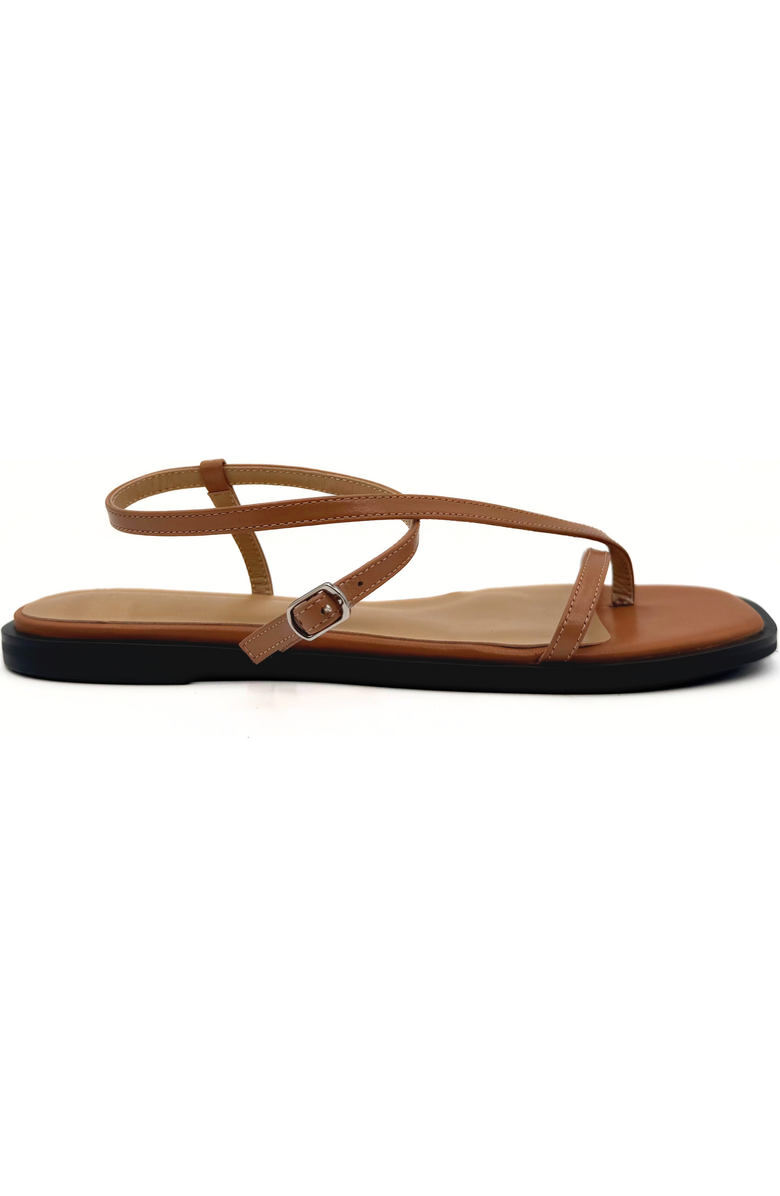 Amie Rafa Maxy Asymmetric T-Strap Sandal, Main, color, Tan