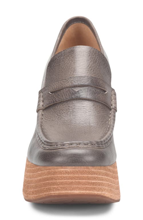 Kork-ease ® Barbara Platform Penny Loafer Pump In Gray