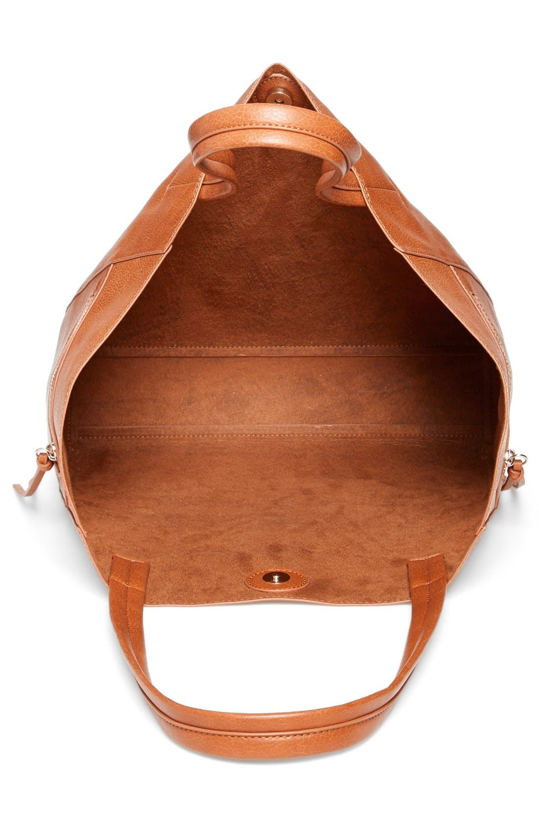 Emperia Side Zip Faux Leather Tote, Alternate, color, 