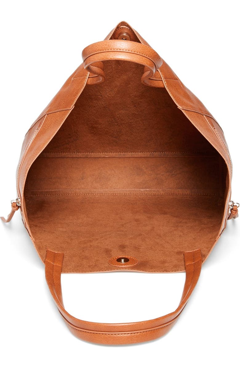 Emperia Side Zip Faux Leather Tote, Alternate, color,