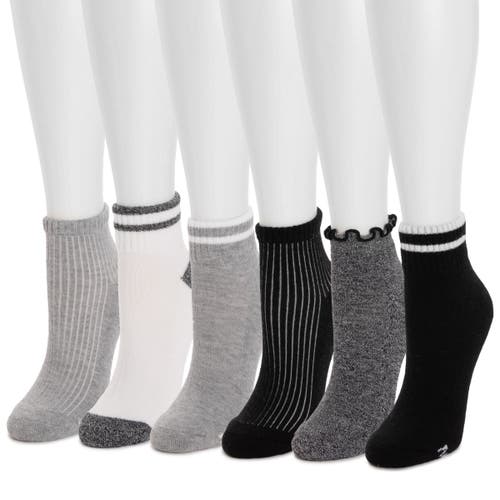 Muk Luks Dream Step Mini Crew Socks 6 Pair Pack In Multi