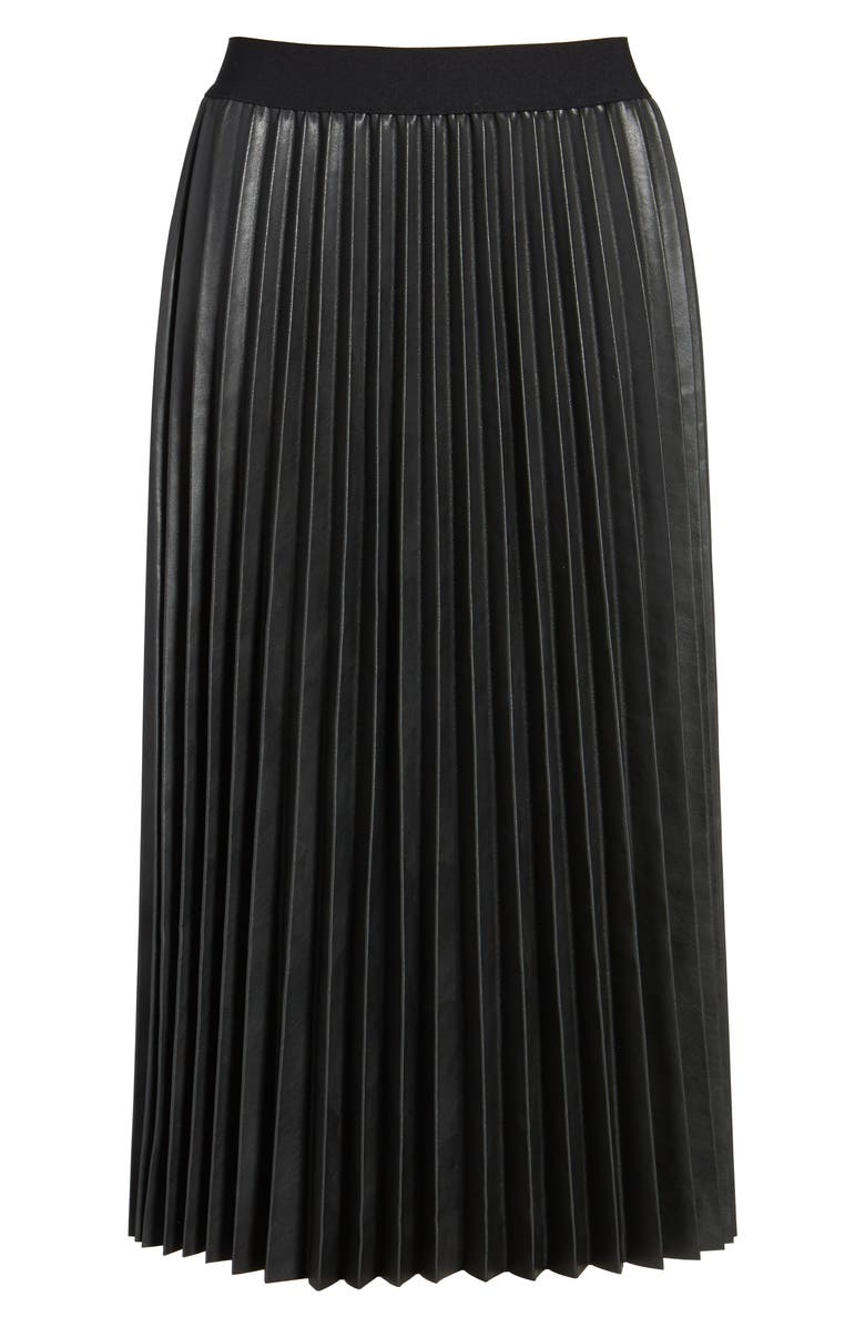 Halogen<sup>®</sup> Pleat Faux Leather Skirt, Alternate, color, 
