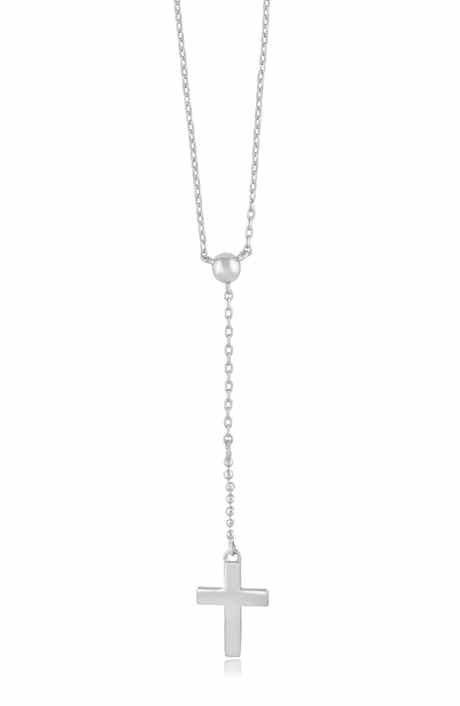 Cross Pendant Lariat Necklace