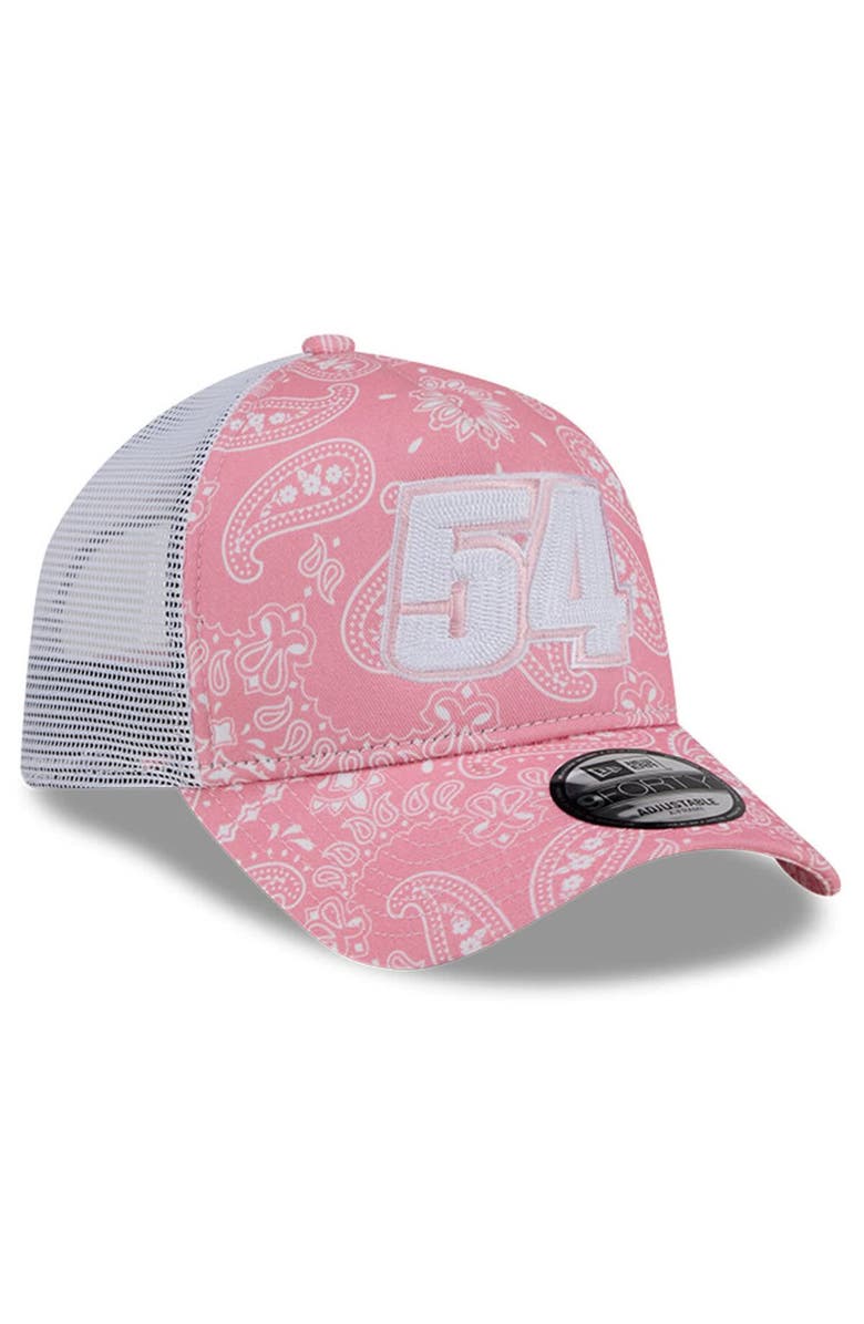New Era Men's New Era Pink Ty Gibbs 9FORTY A-Frame Trucker Paisley Adjustable Hat, Alternate, color, Pink