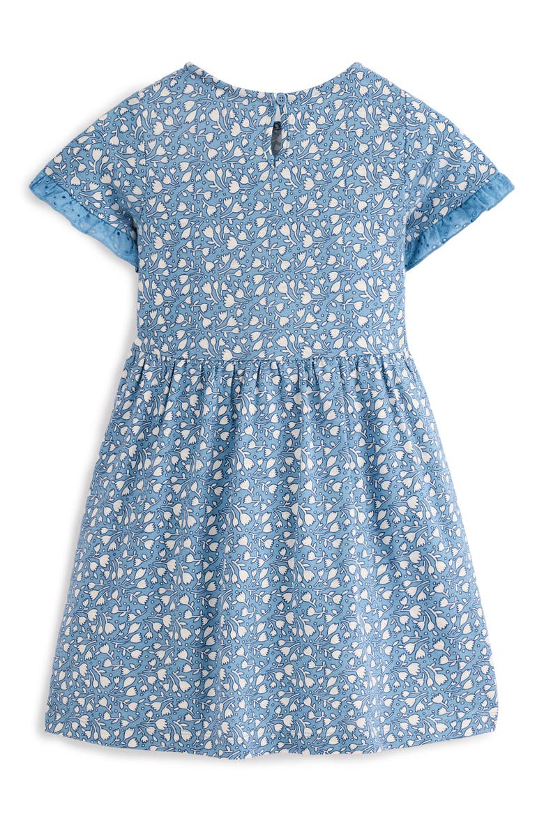Kids' Eyelet Pocket Cotton Jersey Dress, Alternate, color, BLUE