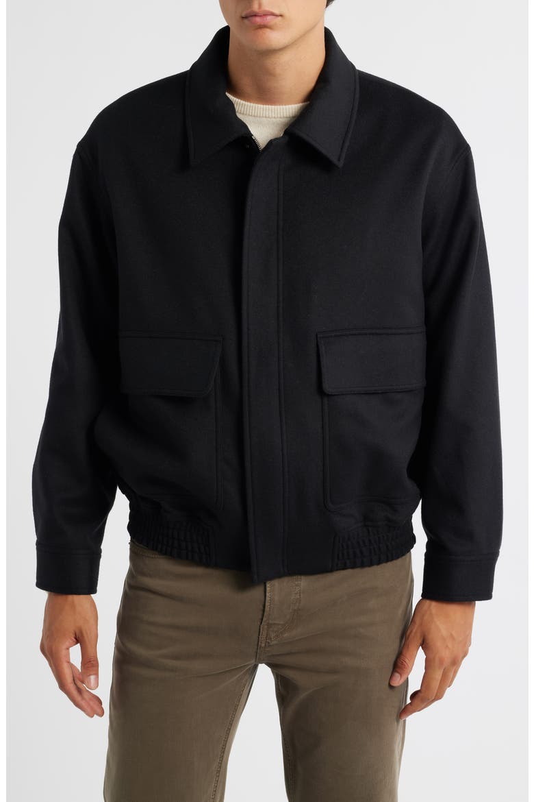 Virgin Wool & Cashmere Jacket, Alternate, color, BLACK