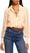 Ramy Brook Claire Lace & Ruffle Silk Shirt