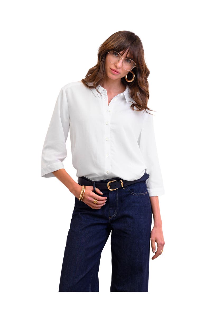 Pleat Back Shirt, Main, color, WHITE