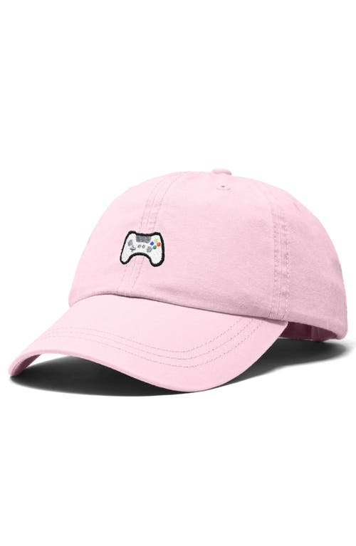 Dalix Game Controller Embroidered Hat In Washed Pink