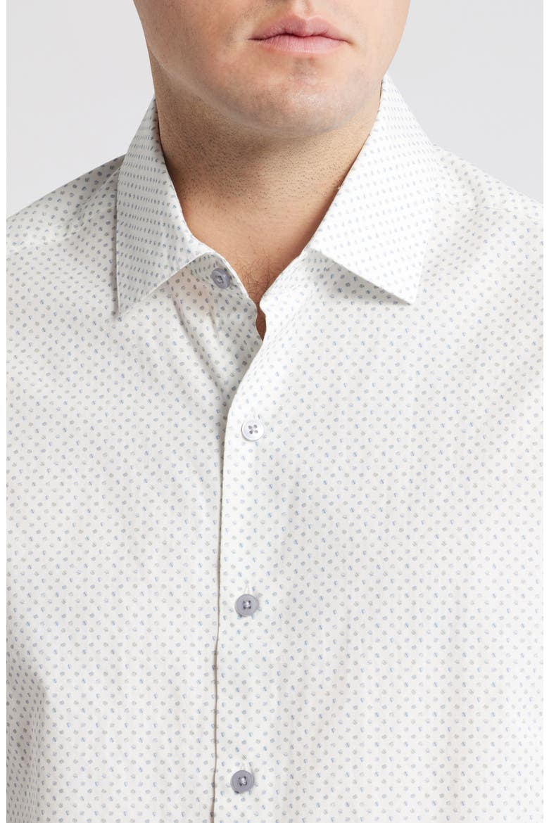 Evender Microdot Print Button-Up Shirt, Alternate, color, WHITE