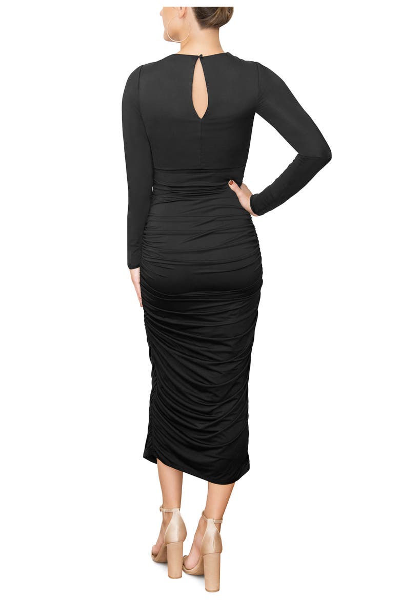 RACHEL Rachel Roy Erika Cross-Top Midi Dress, Alternate, color, Black