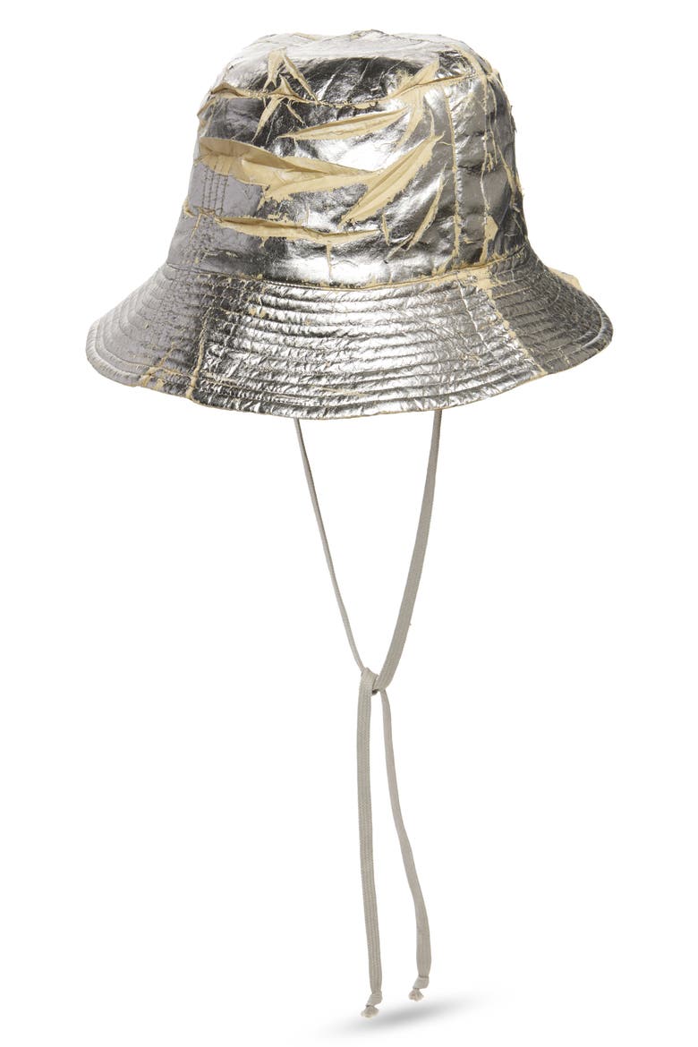 Gilligan Foiled & Waxed Nylon Bucket Hat, Main, color, PALLADIUM