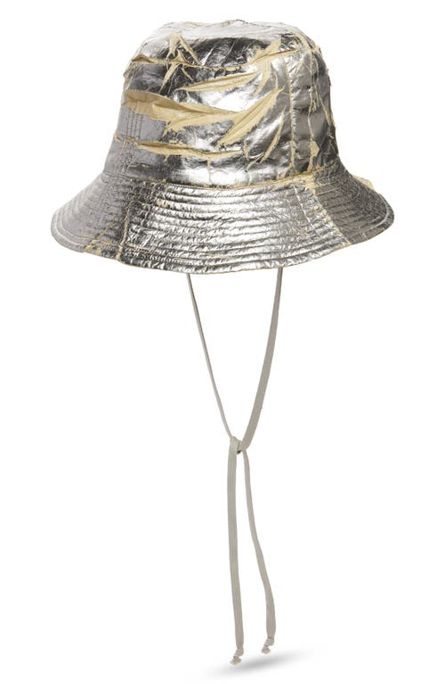 Rick Owens Drkshdw Gilligan Foiled & Waxed Nylon Bucket Hat In Gold