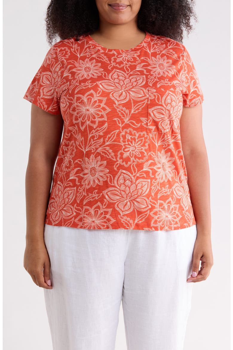 Cotton Blend Pocket T-Shirt, Main, color, ORANGE