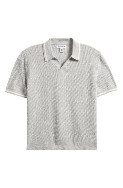 Kids' Textured Cotton Johnny Collar Polo Sweater (Little Kid & Big Kid)