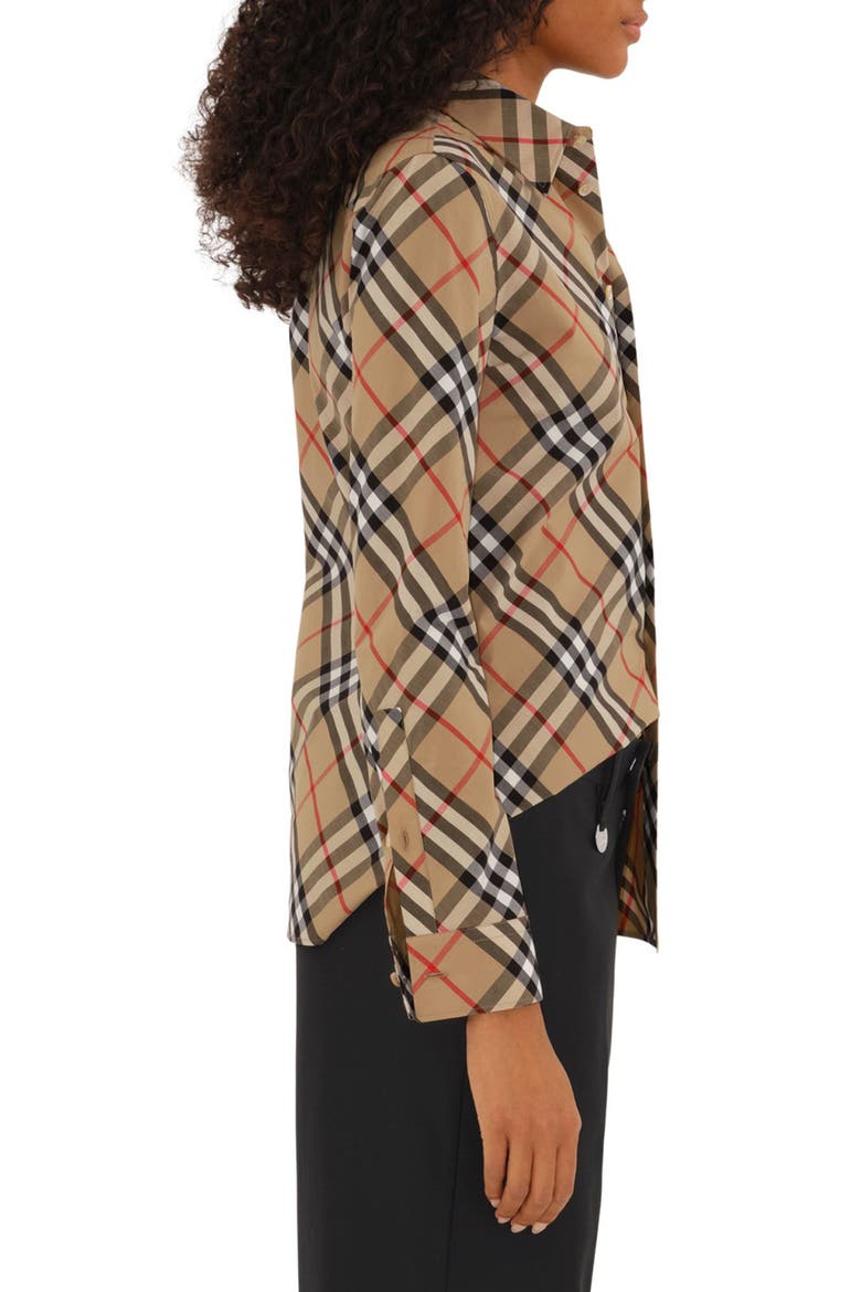 Slim Fit Check Cotton Poplin Button-Up Shirt, Alternate, color, SAND IP CHECK