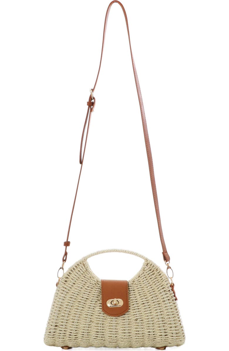 Adornia White Straw Picnic Basket Clutch, Alternate, color, White