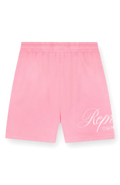 Represent Owners' Club Cotton Mesh Drawstring Shorts In Pink