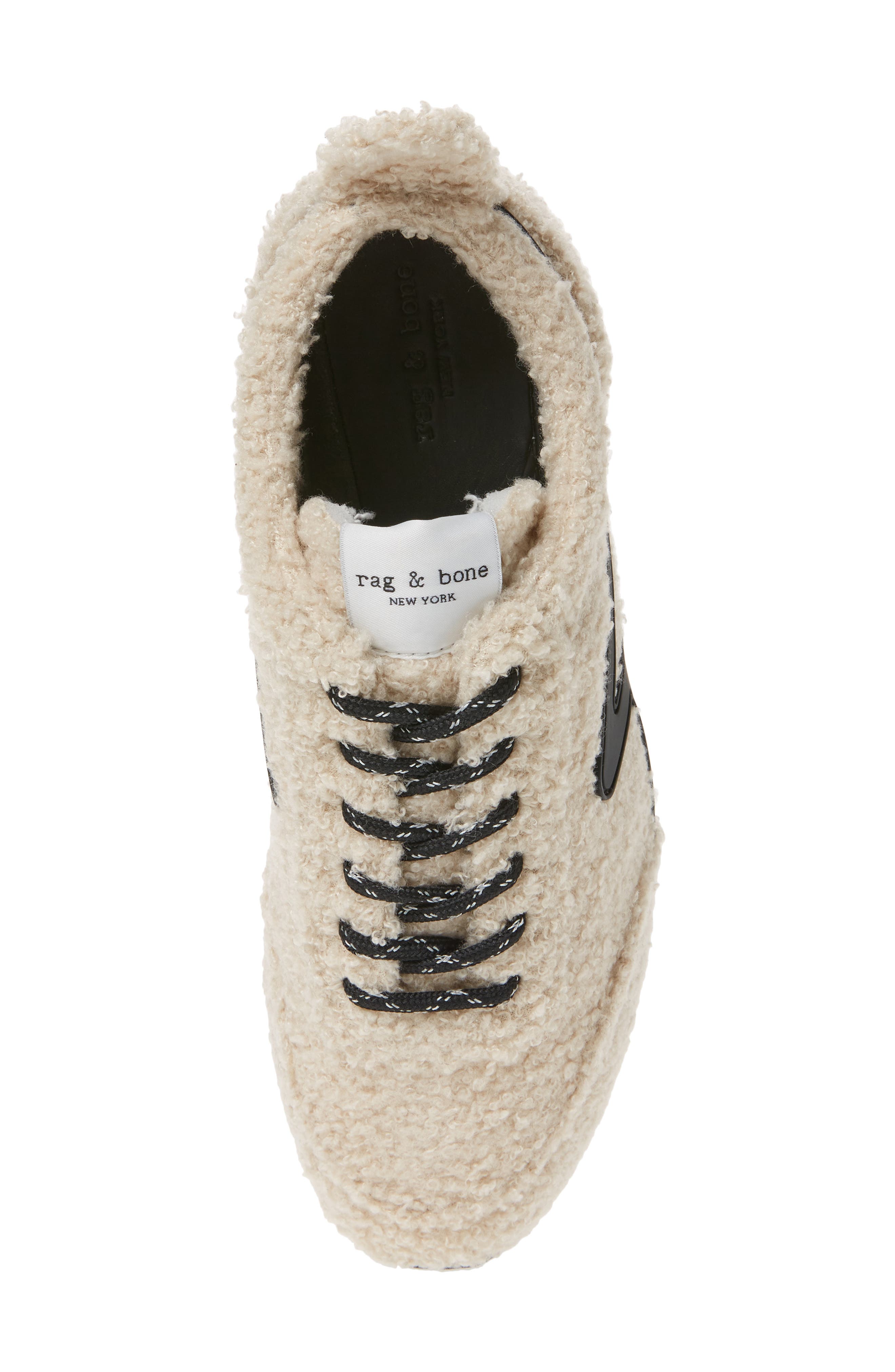 Retro Runner Faux Fur Sneaker, Alternate, color, BEIGE
