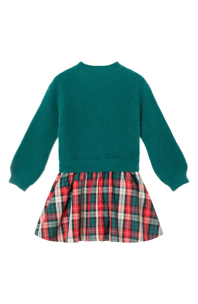 Andy & Evan Kids' Chenille Plaid Flannel Twofer Dress, Alternate, color,