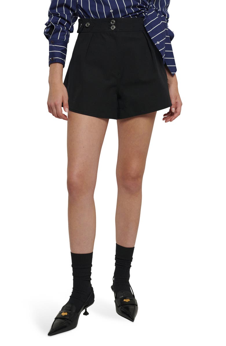 Derek Lam 10 Crosby Mika Stretch Cotton Shorts, Main, color, Black