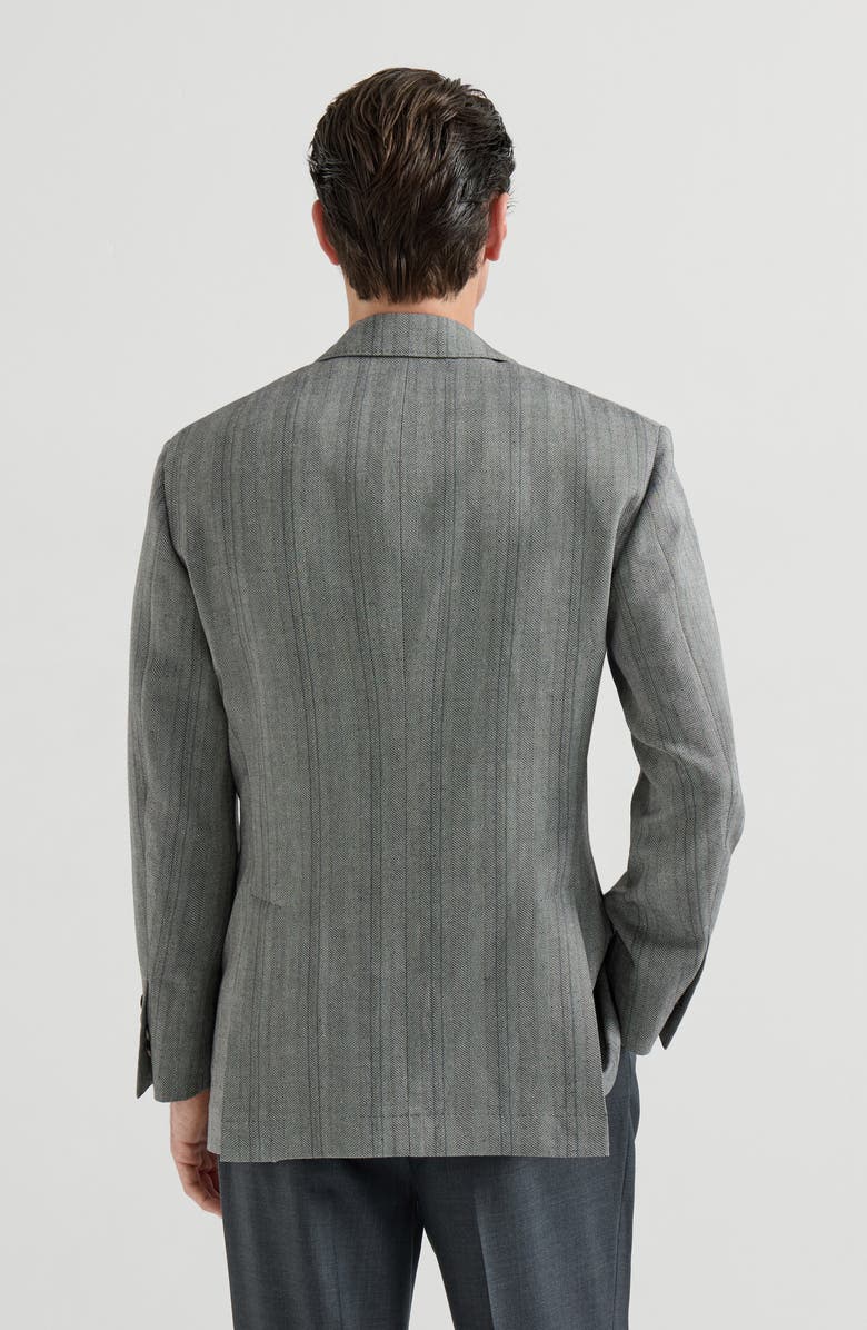 Brunello Cucinelli Chevron blazer, Alternate, color, Medium Grey