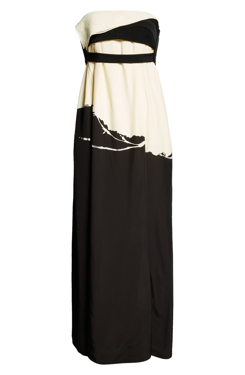 Proenza Schouler Ophelia Print Strapless Dress, Alternate, color, 