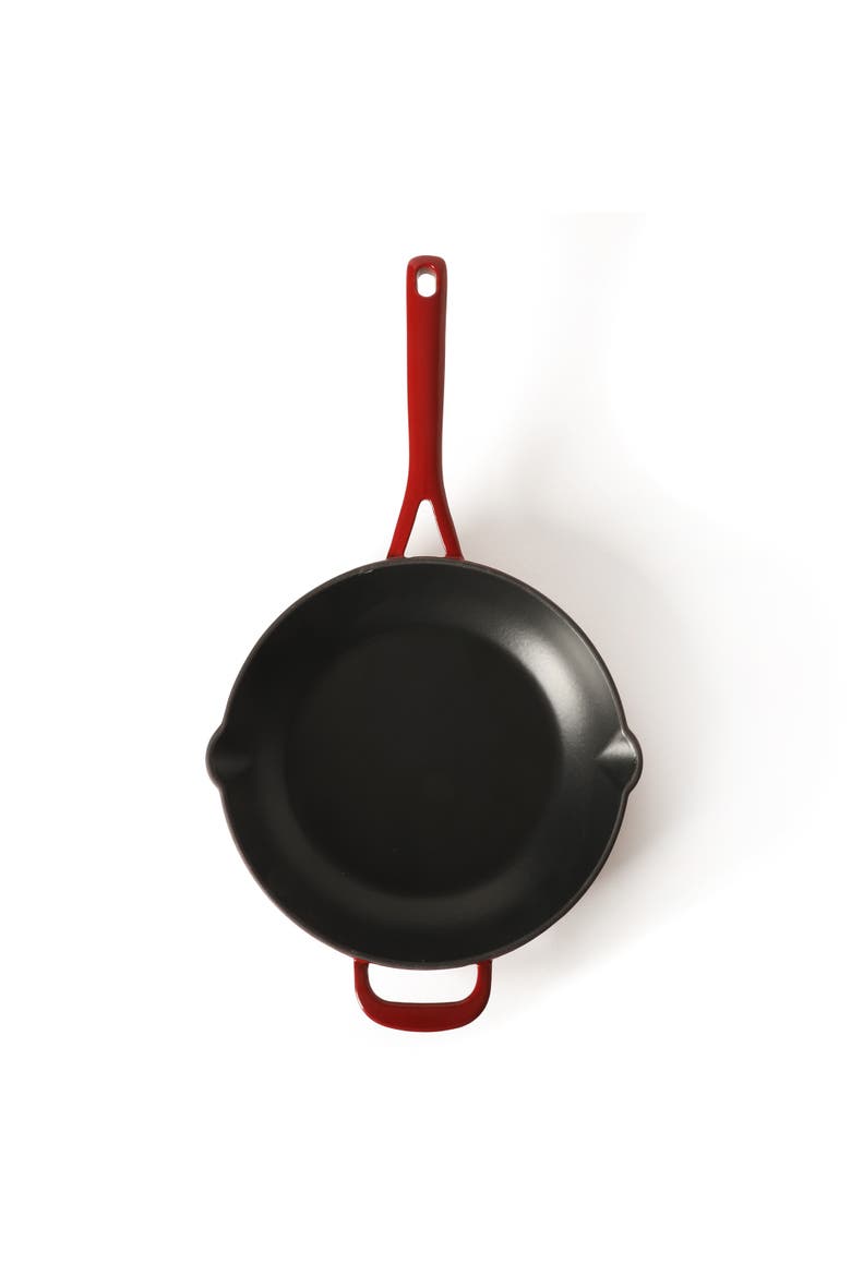 Gatwick Enameled Cast Iron Skillet, Oven Safe, Alternate, color, Red