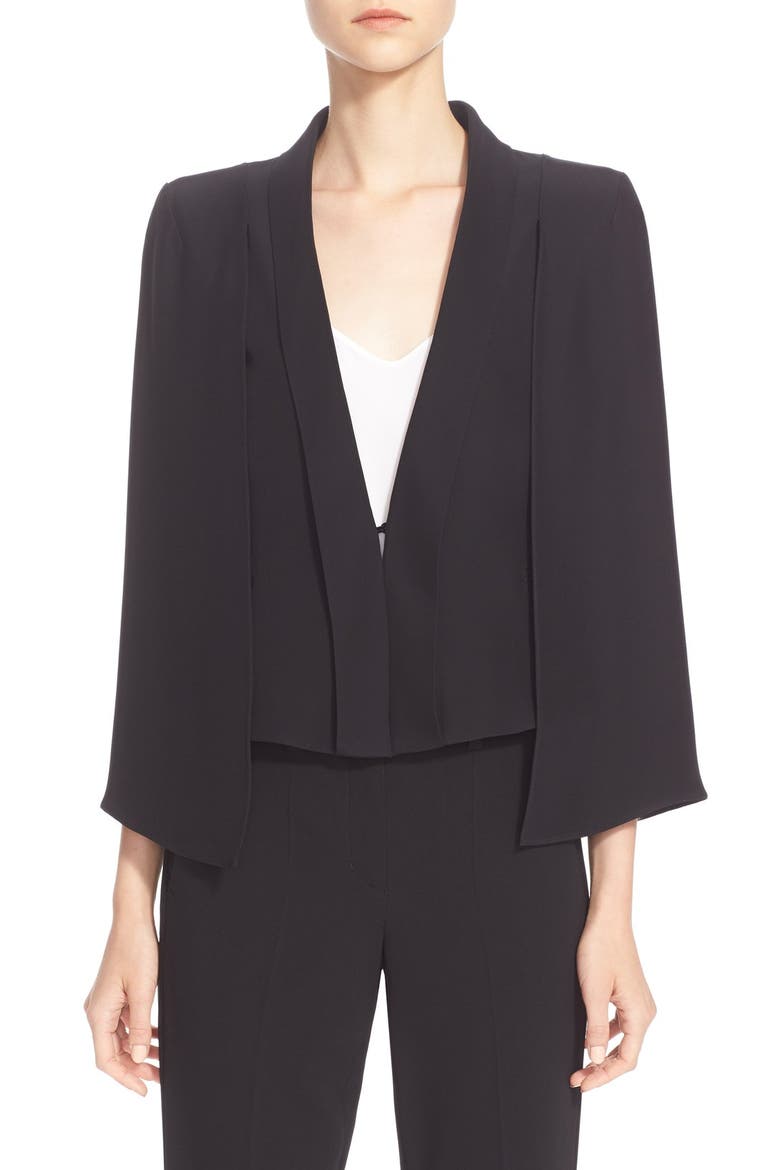 Crepe Cape Jacket, Main, color, BLACK