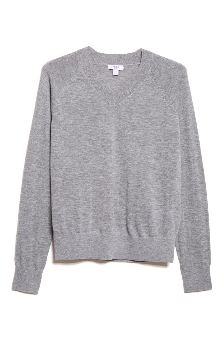 Paris V-Neck Merino Wool Sweater, Main, color, GREY