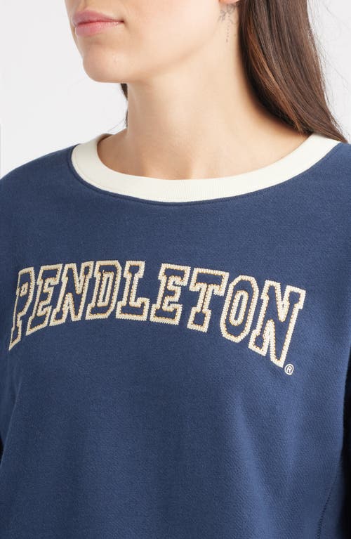 Pendleton Logo Embroidered Cotton French Terry Sweatshirt In Blue