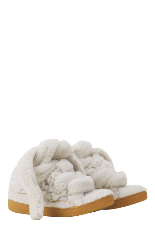 Lanvin Curb Sneakers In Shearling In Multi