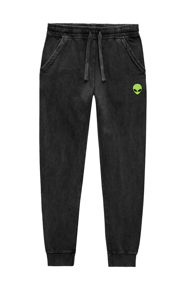 Dalix Mens Alien Midweight Fleece Washed Jogger Pant, Main, color, Black