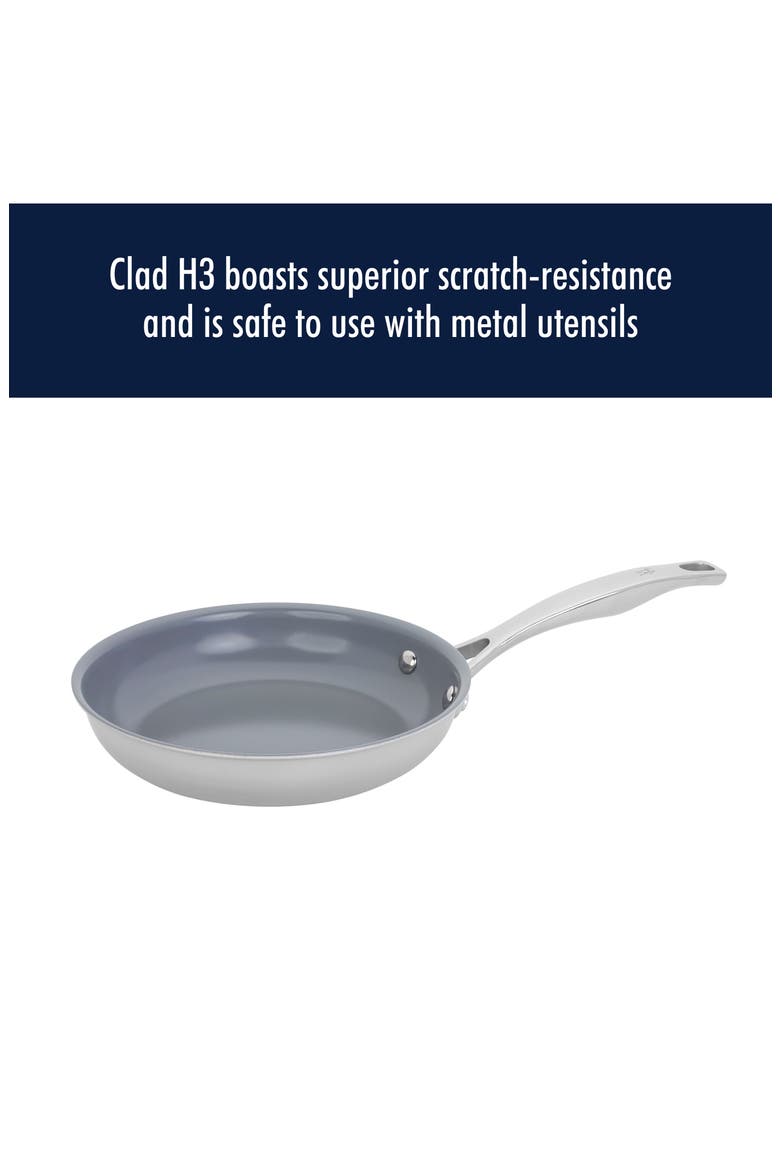 Clad H3 Two-Piece Nonstick Ceramic Frying Pan Set, Alternate, color, SILVER