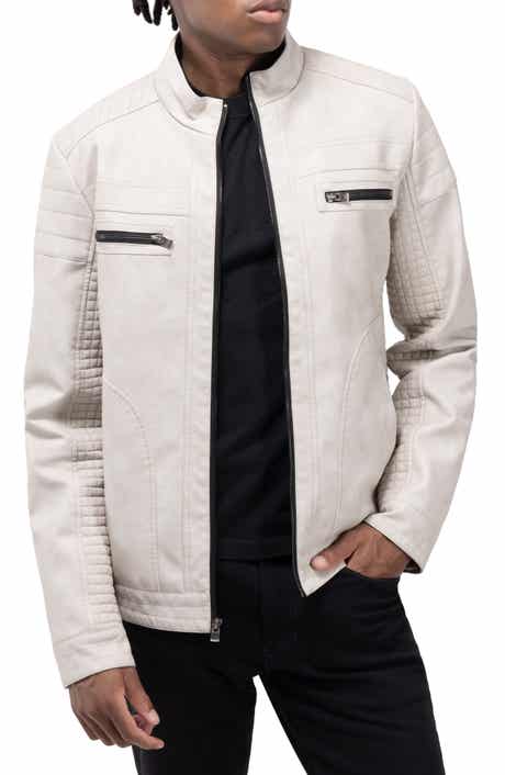 XRAY Faux Shearling Lined Faux Leather Racing Jacket