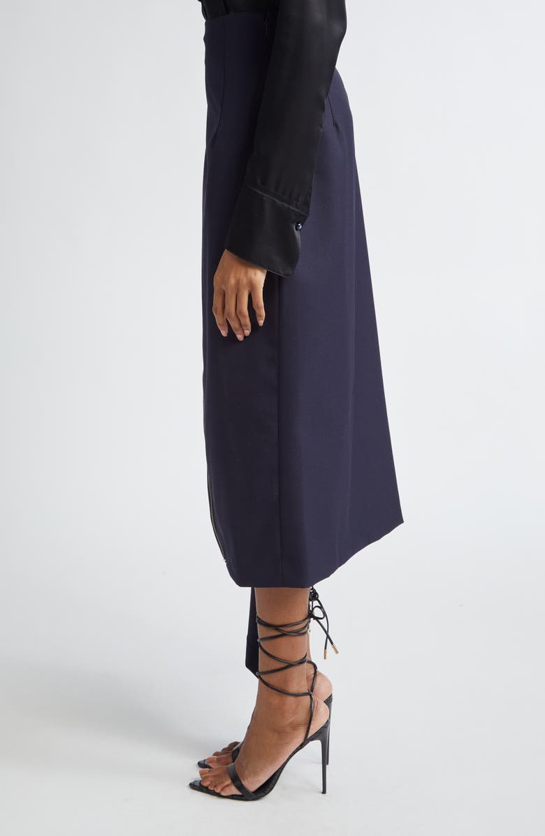 MONSE Double Zipper Midi Skirt, Alternate, color, Navy