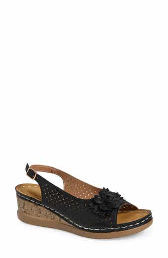 EXTREME BY EDDIE MARC Laser-Cut Wedge Slingback Sandal