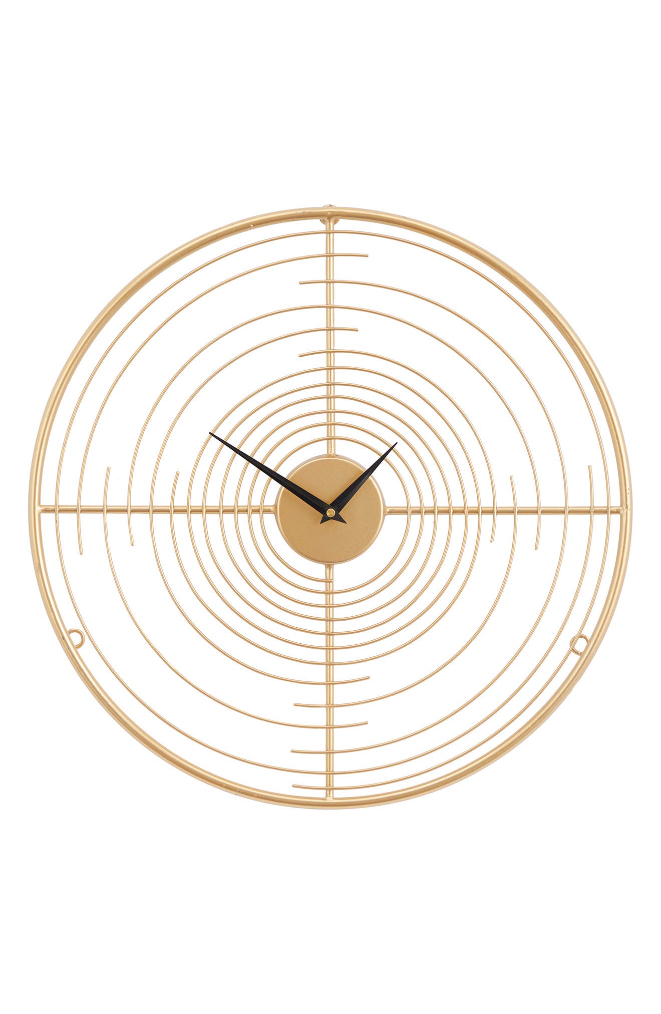 VIVIAN LUNE HOME Goldtone Metal Open Frame Swirl Wall Clock