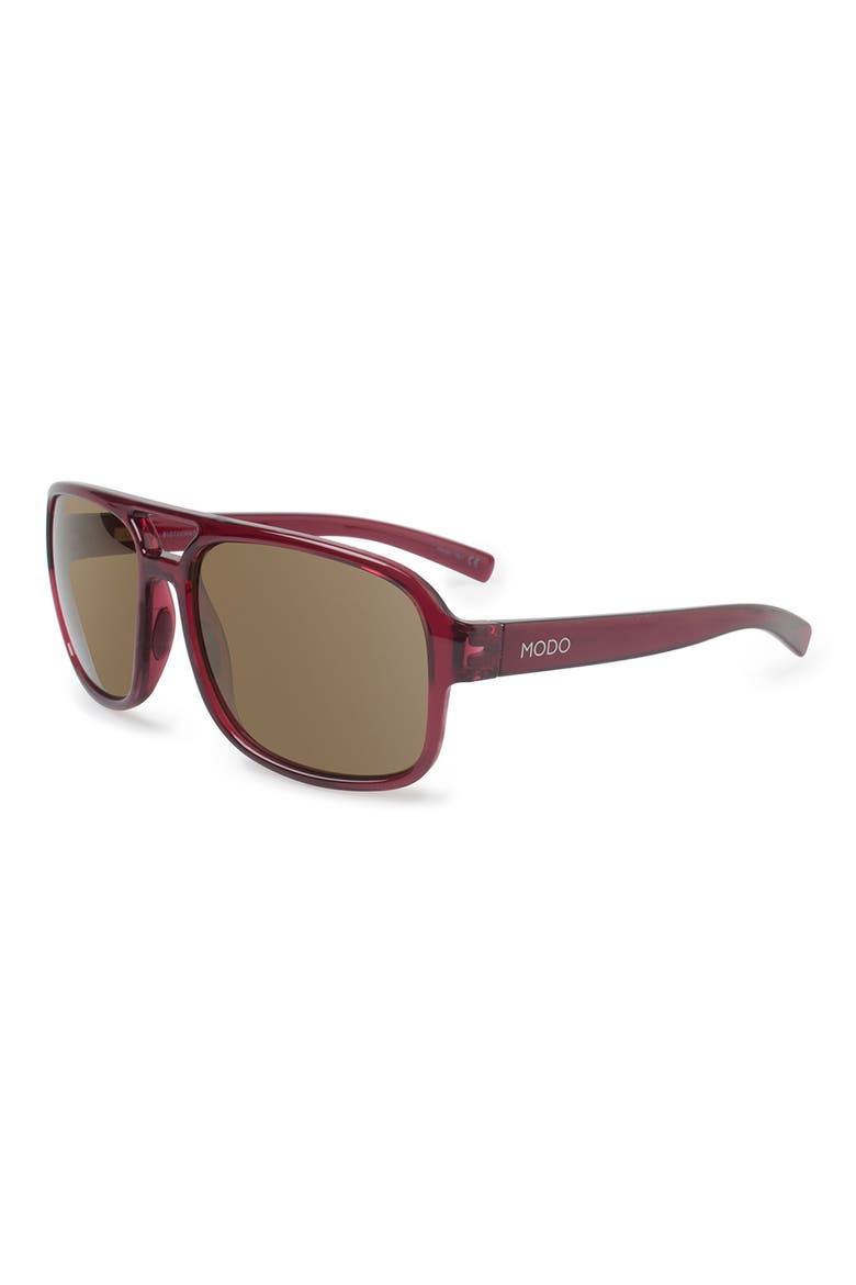 Sakhir Square Sunglasses, 58mm, Alternate, color, BURGUNDY