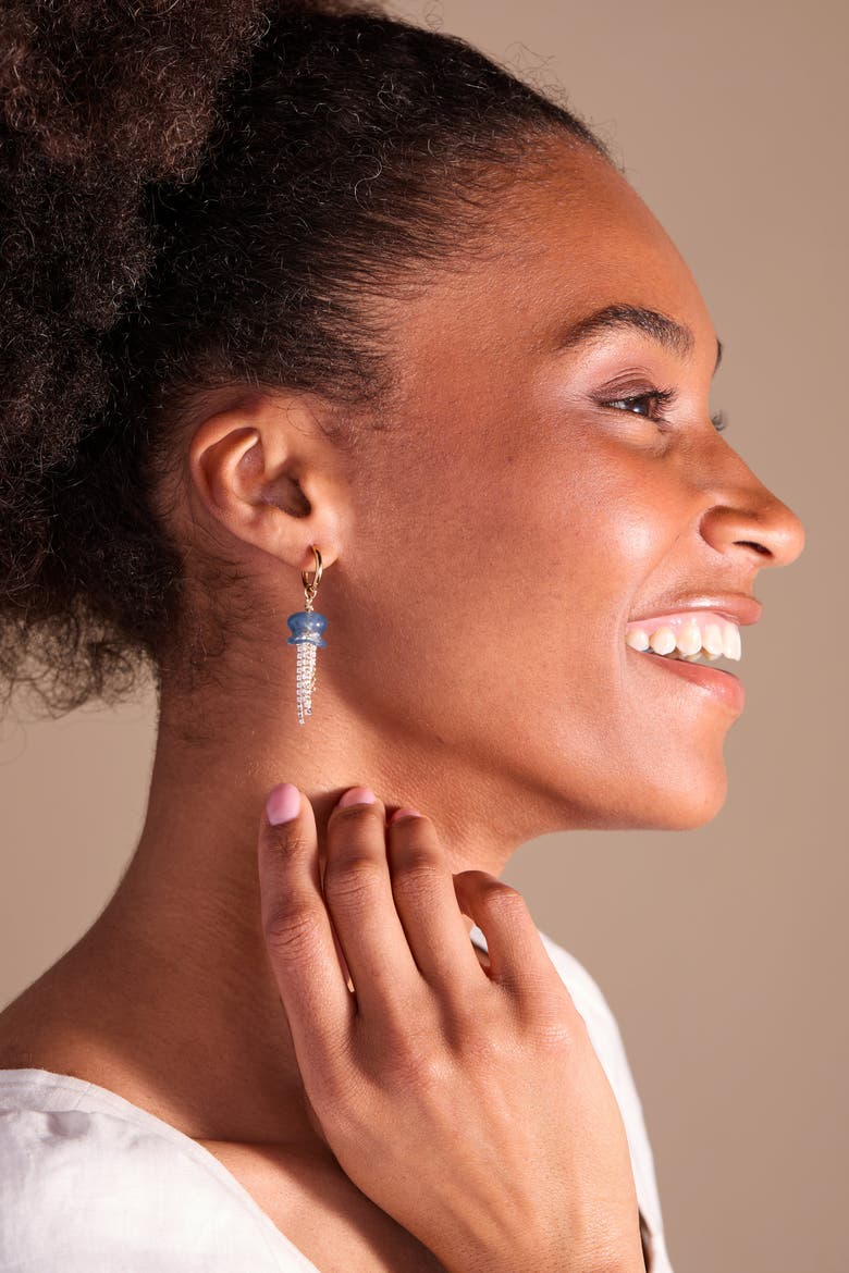 Whimsical Jellyfish Huggie Hoops, Alternate, color, Gold