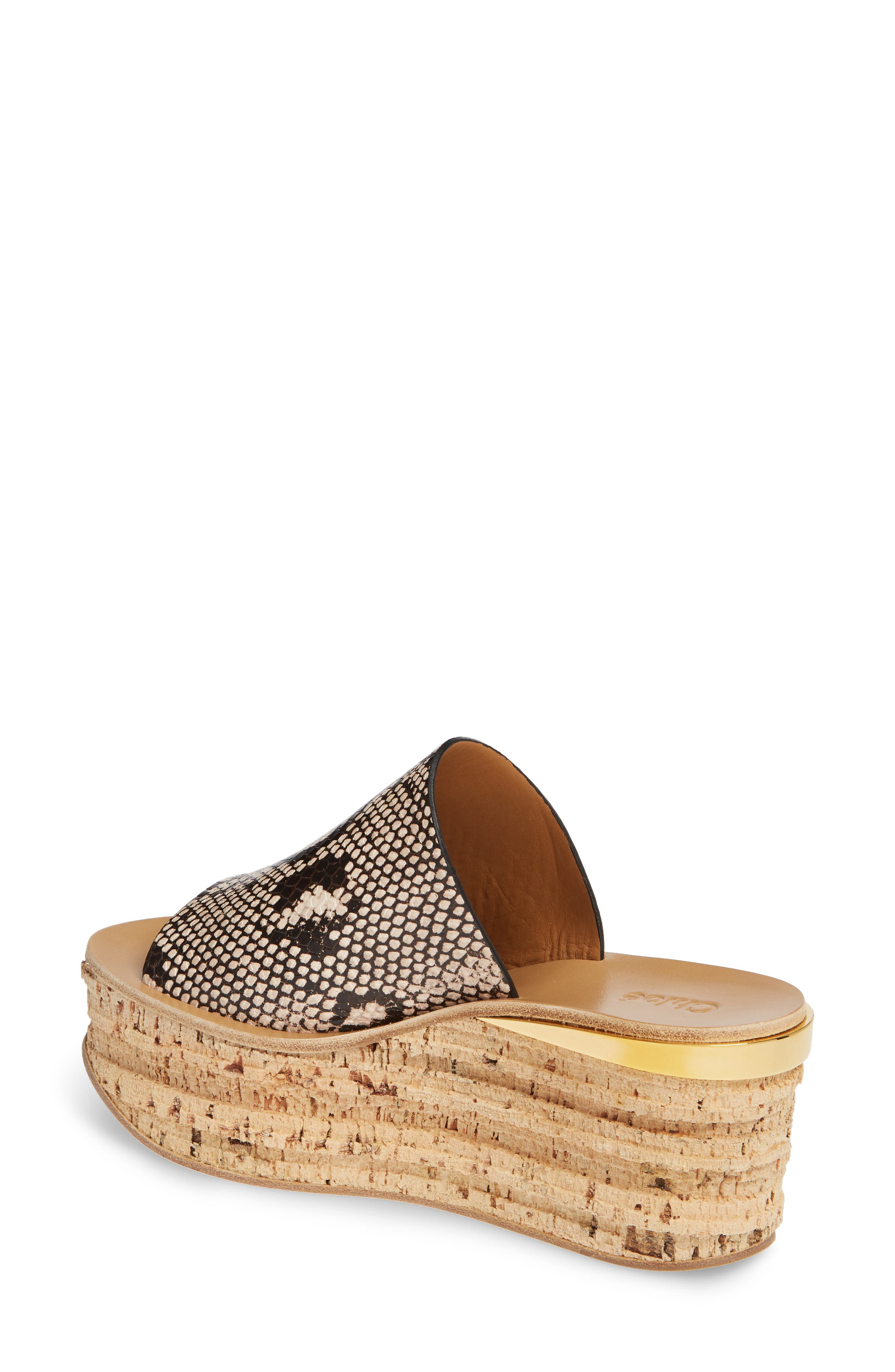 Chloé Camille Python Embossed Platform Sandal, Alternate, color, 