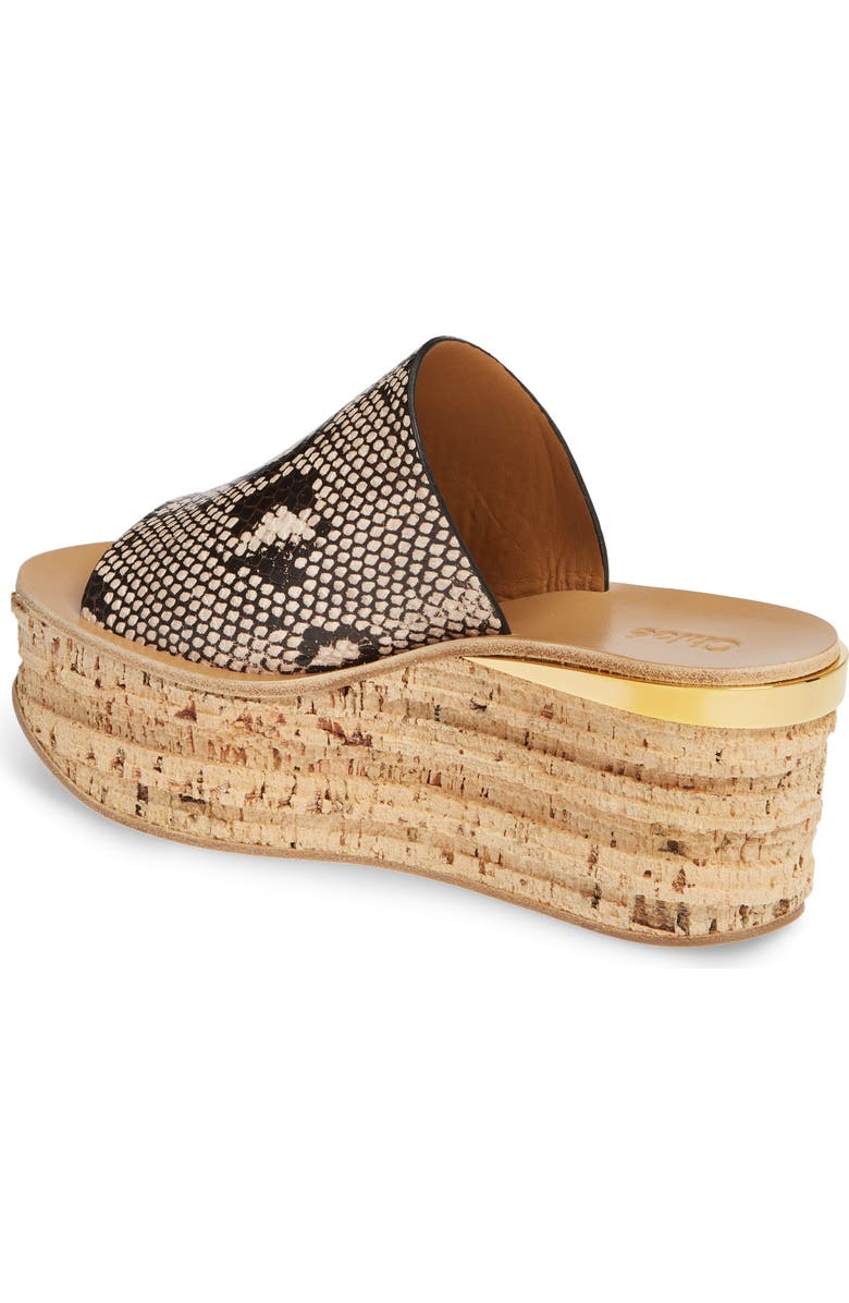 Chloé Camille Python Embossed Platform Sandal, Alternate, color,