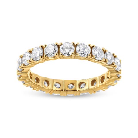 14K Yellow Gold 2.00 Cttw Round Cut Diamond Eternity Band