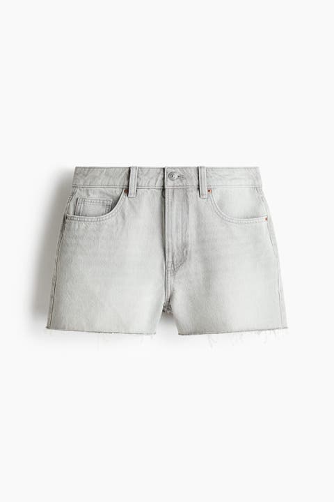 Raw-edge Denim Shorts
